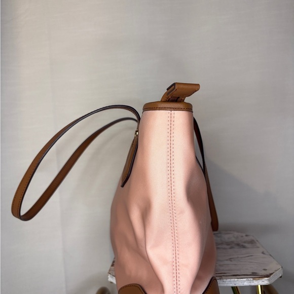Michael Kors Pink and Brown Tote Bag with Leather Accents - Picture 5 of 15